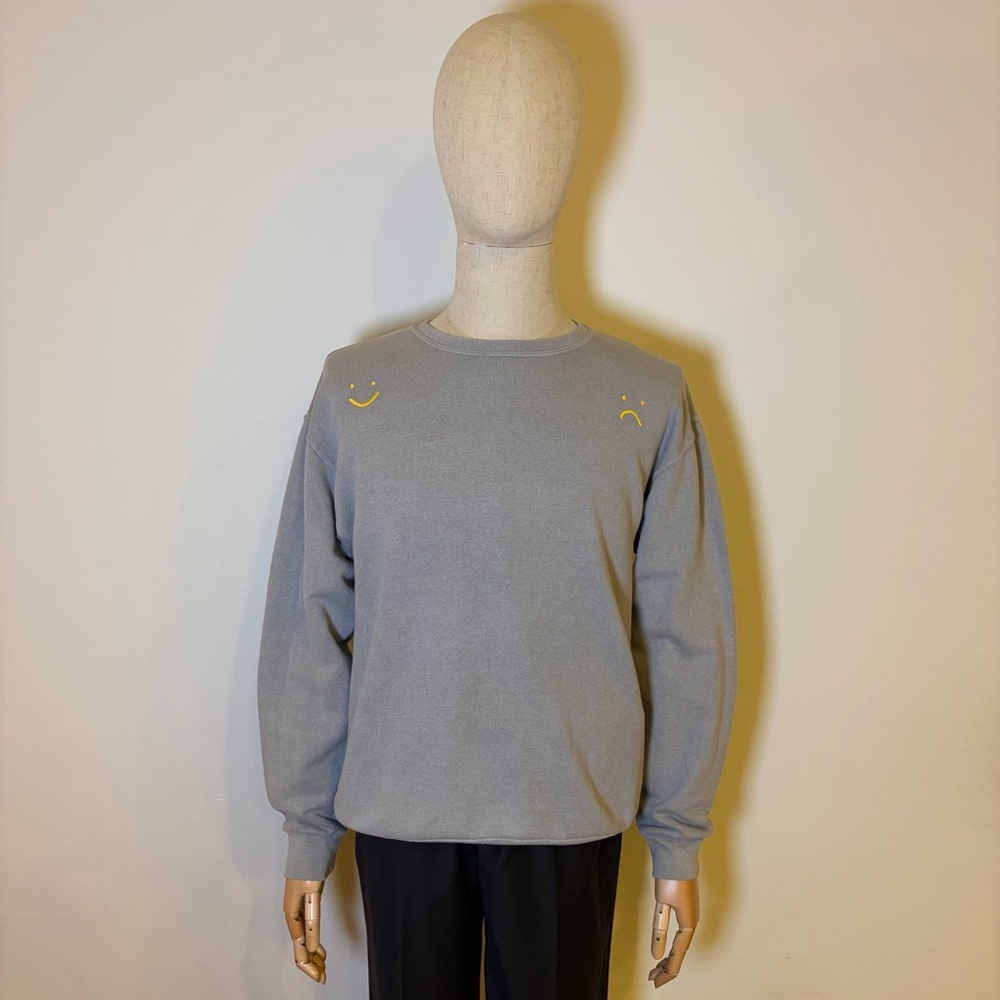 Urban Outfitters Smile/Sad Face Grey Sweatshirt S